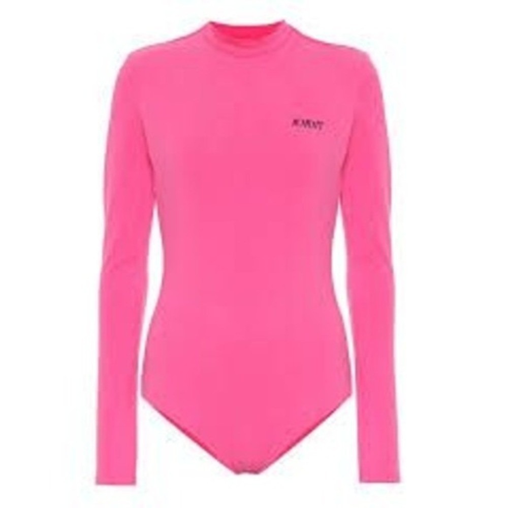 KIRIN Peggy Gou Pink Mock Neck Long Sleeve Cut Out Back Bodysuit Size S